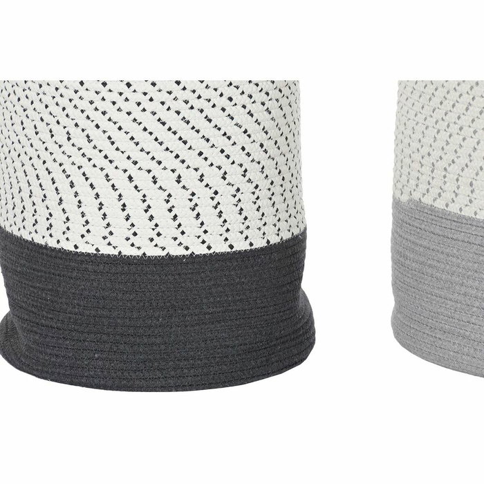 DKD Home Decor Set de 2 Cestas de Algodón Surtidas 40x40x52 cm