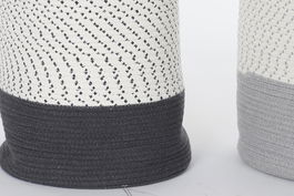 DKD Home Decor Cesta Atlantico Gris Oscuro Gris Claro Set de 2 (40 x 52 x 40 cm)