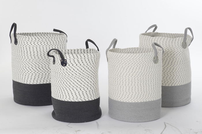 DKD Home Decor Cesta Atlantico Gris Oscuro Gris Claro Set de 2 (40 x 52 x 40 cm) DKD Home Decor Cesta Atlantico Gris Oscuro Gris Claro Set de 2 (40 x 52 x 40 cm)