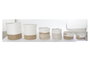 DKD Home Decor Cesta Boho Algodón Yute Blanco Marrón 45 x 54 x 45 cm Set 6 Piezas