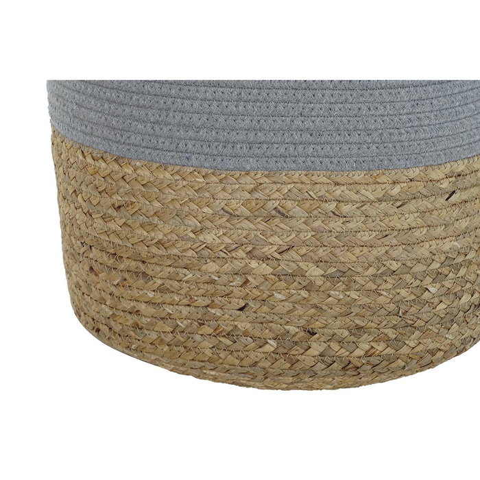 DKD Home Decor Set de 2 Cestas de Algodón y Fibra 40x40x52 cm DKD Home Decor Set de 2 Cestas de Algodón y Fibra 40x40x52 cm
