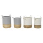 DKD Home Decor Set de 2 Cestas de Algodón y Fibra 40x40x52 cm