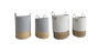 DKD Home Decor Set de 2 Cestas de Algodón y Fibra 40x40x52 cm