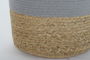 DKD Home Decor Cesta Boho de Algodón y Fibra, Gris Claro y Blanco, Set de 2 Piezas, 40 x 52 x 40 cm
