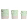 DKD Home Decor Set de 3 Cestas Geométricas Verde y Beige