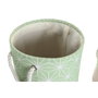 DKD Home Decor Set de 3 Cestas Geométricas Verde y Beige