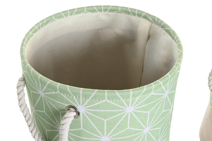 DKD Home Decor Cesta Urban Verde Beige 30 x 35 x 30 cm Set de 3