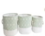DKD Home Decor Set de 3 Cestas Geométricas Verde y Beige