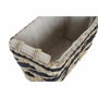 DKD Home Decor Set de 3 Cestas de Fibra y Poliéster Natural y Gris Oscuro