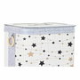 DKD Home Decor Set de 4 Cestas para la Ropa de Bambú y Fieltro con Estrellas