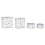 DKD Home Decor Set de 4 Cestas para la Ropa de Bambú y Fieltro con Estrellas