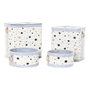 DKD Home Decor Set de 4 Cestas para la Ropa de Bambú y Fieltro con Estrellas