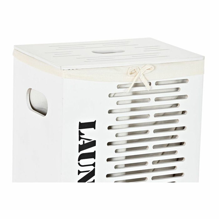 DKD Home Decor Set de 5 Cestas para la Ropa en MDF y Poliéster Blanco