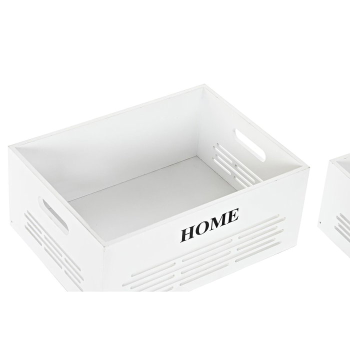 DKD Home Decor Set de 5 Cestas para la Ropa en MDF y Poliéster Blanco