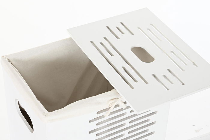 DKD Home Decor Cesta de Ropa Blanca Negra Beige Set de 5 Piezas 30 x 56 x 40 cm