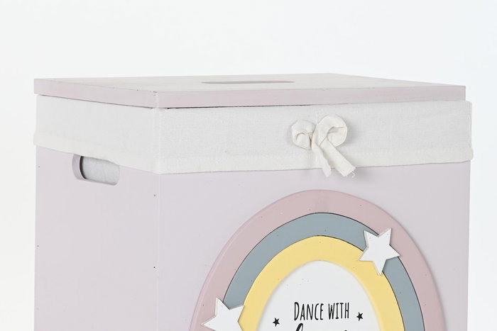 DKD Home Decor Cesta Ropa Kids Blanco Rosa 30 x 55 x 40 cm Set 5 DKD Home Decor Cesta Ropa Kids Blanco Rosa 30 x 55 x 40 cm Set 5