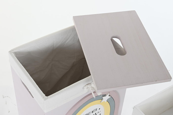 DKD Home Decor Cesta Ropa Kids Blanco Rosa 30 x 55 x 40 cm Set 5 DKD Home Decor Cesta Ropa Kids Blanco Rosa 30 x 55 x 40 cm Set 5