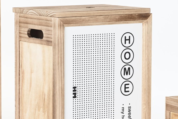 DKD Home Decor Cesta Ropa Natural Blanco 30 x 55 x 40 cm Set de 5 Paulownia