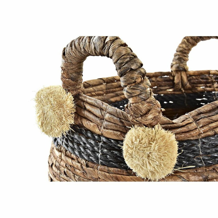 DKD Home Decor Set de 2 Cestas de Fibra Marrón 31x31x33 cm