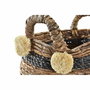 DKD Home Decor Set de 2 Cestas de Fibra Marrón 31x31x33 cm
