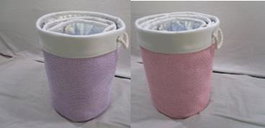 DKD Home Decor Set de 3 Cestas de Poliéster en Colores Surtidos