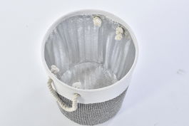 DKD Home Decor Cesta Gris Marron 40 x 49 x 40 cm Set de 3 (2 Unidades)