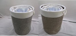 DKD Home Decor Set de 3 Cestas de Poliéster 40x40x49 cm Surtido