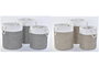 DKD Home Decor Cesta Gris Marron 40 x 49 x 40 cm Set de 3 (2 Unidades)