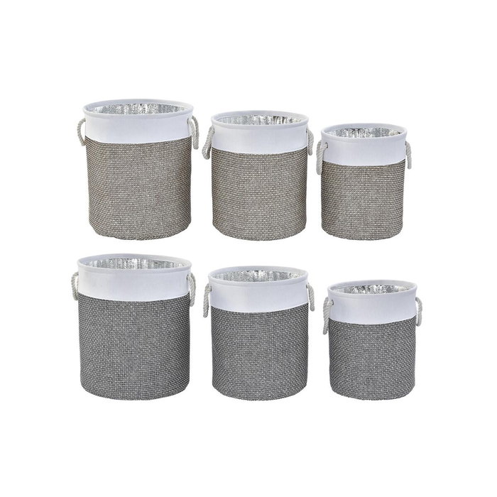 DKD Home Decor Set de 3 Cestas de Poliéster 40x40x49 cm Surtido DKD Home Decor Set de 3 Cestas de Poliéster 40x40x49 cm Surtido