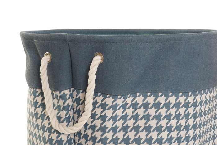 DKD Home Decor Cesta Ropa Basicos Pata de Gallo Gris Amarillo 45 x 45 x 45 cm (3 Unidades)