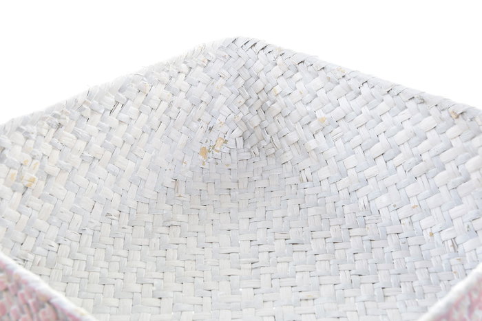 DKD Home Decor Cesta Mediterraneo Bicolor Rosa 26 x 9 x 26 cm Set de 4