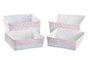 DKD Home Decor Cesta Mediterraneo Bicolor Rosa 26 x 9 x 26 cm Set de 4
