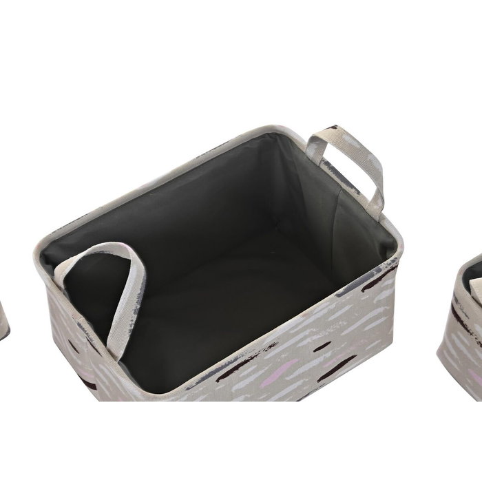 DKD Home Decor Set de 3 Cestas Pinceladas en Poliéster DKD Home Decor Set de 3 Cestas Pinceladas en Poliéster