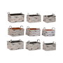 DKD Home Decor Set de 3 Cestas Pinceladas en Poliéster
