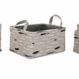 DKD Home Decor Set de 3 Cestas Pinceladas en Poliéster