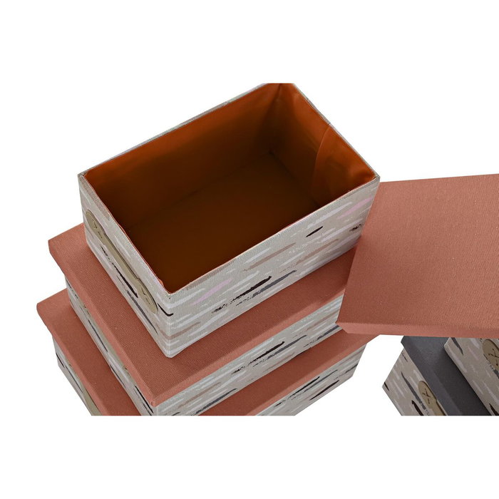 DKD Home Decor Set de 3 Cajas Organizadoras Pinceladas en Poliéster DKD Home Decor Set de 3 Cajas Organizadoras Pinceladas en Poliéster
