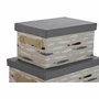 DKD Home Decor Set de 3 Cajas Organizadoras Pinceladas en Poliéster