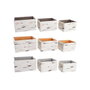 DKD Home Decor Set de 3 Cestas PINCELADAS en Gris, Burdeos y Naranja