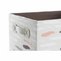 DKD Home Decor Set de 3 Cestas PINCELADAS en Gris, Burdeos y Naranja