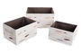 DKD Home Decor Cesta Basicos Set de 3 Gris Burdeos Poliester 24 x 18 x 32 cm