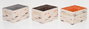 DKD Home Decor Set de 3 Cestas PINCELADAS en Gris, Burdeos y Naranja