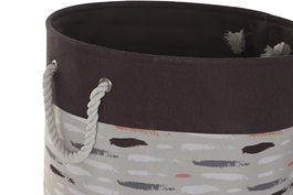 DKD Home Decor Cesta Ropa Basicos Gris Burdeos 45 x 45 x 45 cm (3 Unidades)