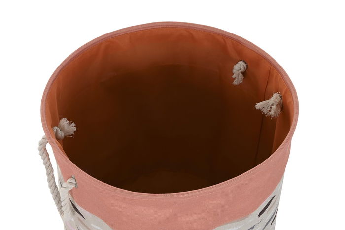 DKD Home Decor Cesta Ropa Basicos Gris Burdeos 45 x 45 x 45 cm (3 Unidades)