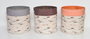 DKD Home Decor Surtido de 3 Cestas para la Ropa Pinceladas en Gris, Burdeos y Naranja