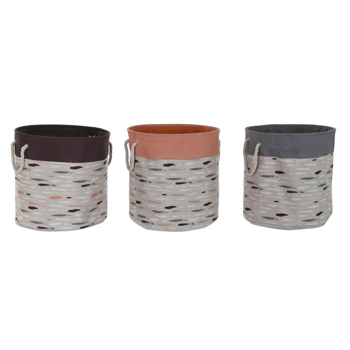 DKD Home Decor Surtido de 3 Cestas para la Ropa Pinceladas en Gris, Burdeos y Naranja DKD Home Decor Surtido de 3 Cestas para la Ropa Pinceladas en Gris, Burdeos y Naranja