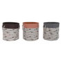 DKD Home Decor Surtido de 3 Cestas para la Ropa Pinceladas en Gris, Burdeos y Naranja