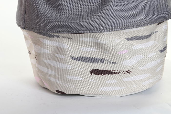 DKD Home Decor Cesta Ropa Basicos Gris Burdeos Poliester 28 x 30 x 28 cm (3 Unidades)