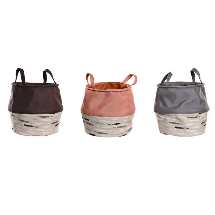 DKD Home Decor Cesta Ropa Poliéster Surtido de 3 Unidades Pinceladas DKD Home Decor Cesta Ropa Poliéster Surtido de 3 Unidades Pinceladas