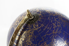 DKD Home Decor Globo Terraqueo Colonial Dorado y Azul Metal 25 x 36 x 27 cm