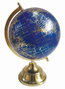 DKD Home Decor Globo Terráqueo de Metal Dorado y Azul 27x25x36 cm